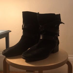 Black Suede pour La Victoire Biker Boots 39 / US 8